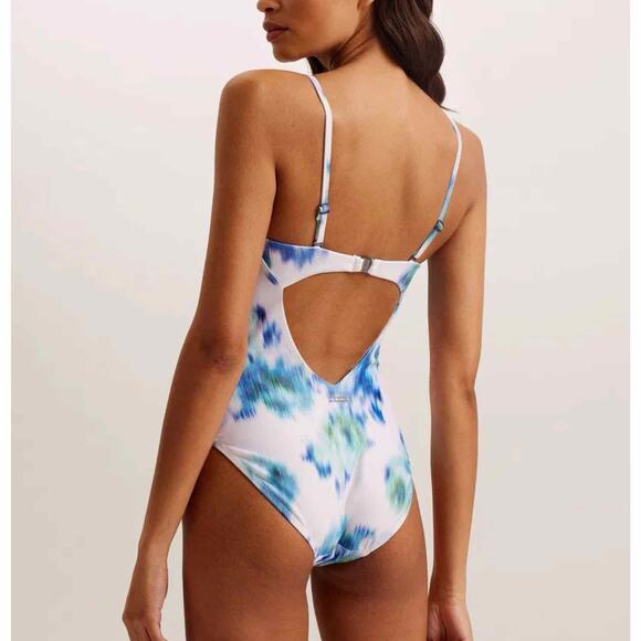 Ted Baker Mayiee Graphic Print Bandeau Swimsuit Size 1 US 4 - Picture 7 of 12
